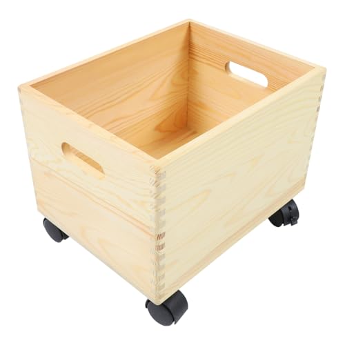 Boîte de rangement en bois à roulettes grand volume pour la maison