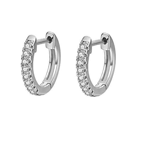 Créoles en moissanite blanche boucles d'oreilles or 14 carats Feng Shui pour femme