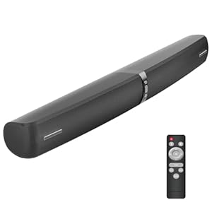 Soundbar for TV, 2-in-1 Detachable Tower Speakers with Bluetooth 5.3/ARC/AUX/Optical Connection – Wall Mountable Home Cinema Sound Bar with Surround Sound System for PC/Projectors/Gaming (Black)