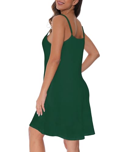 Image of JOELLYUS Summer Dresses for Women Spaghetti Strap Button Down Casual Sundress Beach Cover Up Dress with Pockets 2026