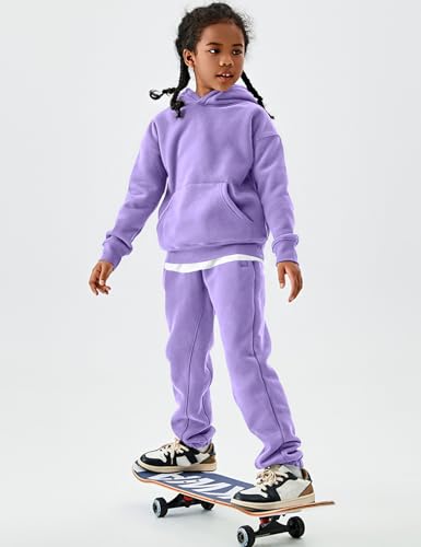 COZYPOIN Unisex Kids Fleece 2 Piece Outfits Girls Boys Hooded Sweatshirt and Jogger Sweatpants Sweatsuit Set for 5-14Y2