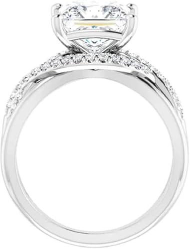 Princess Cut Moissanite Engagement Ring, 1CT-5CT, Vintage Halo Style 10k 14k 18k Gold & 925 Sterling Silver Anniversary Propose Gift For Women4