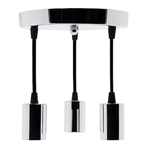 Kit de Suspension Triple Déco Métal Chromé avec Cordon Textile - Elexity