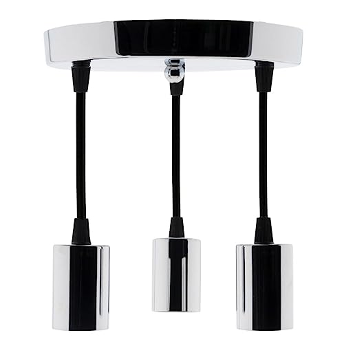 Kit de suspension triple déco Zenitech en métal chromé brillant style design - 2