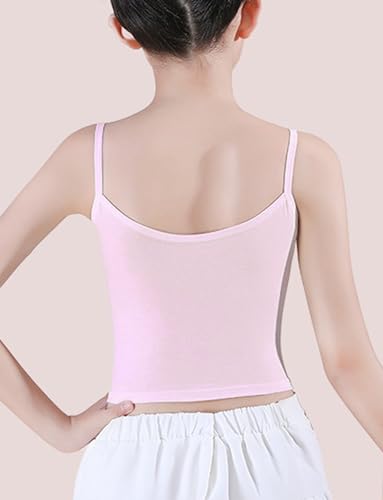 Image of FEOYA Teen Girls Camisole Training Cotton Bra Round Neck Tank Top with Shelf Bra 2 /3 Pack