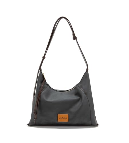 Image of myfriday Women PU Hobo Crossbody Bag, Coin Purse, 2 Straps Shoulder Purse | Anti-scratch PU, center divider, zipper pocket and coin pouch organize cosmetics, wallet and phone for commute or dates
