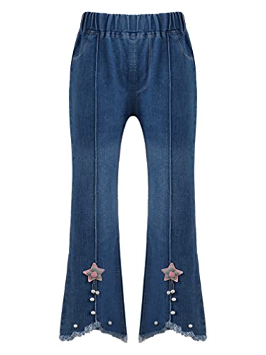 easyforever Little Girl's Vintage Flared Jeans Bell-Bottoms Stretchy Denim Pants Skinny Pants Casual Leggings Trousers