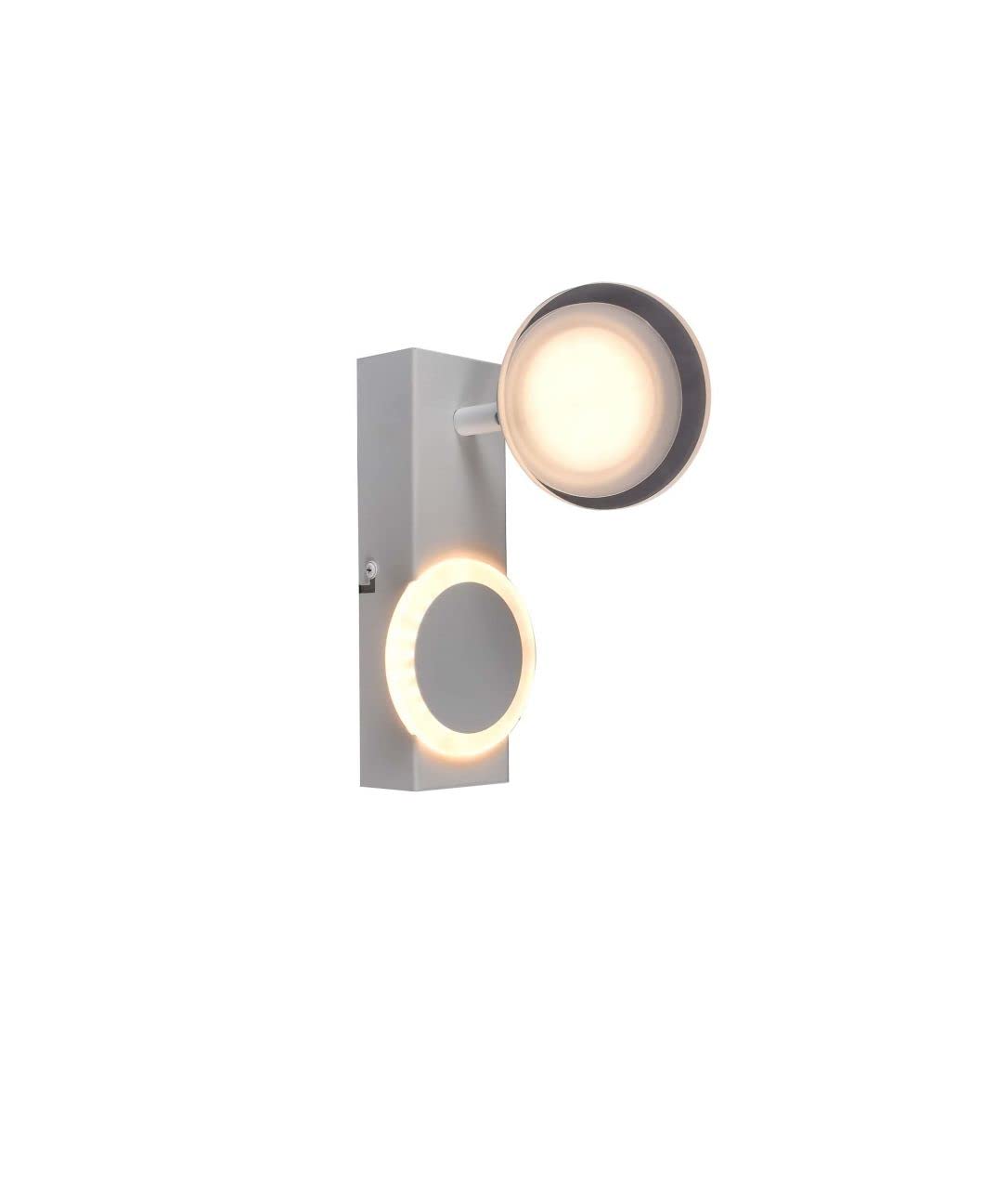 Brilliant lampe, Spot mural LED Meriza blanc, 1x LED intégrée, 10W LED intégrée, (1200lm, 3000K), tête pivotante