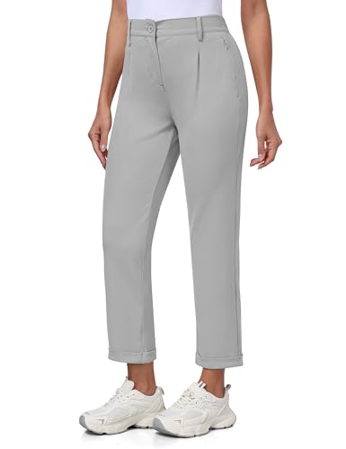 MoFiz Pantalones de Golf para Mujer Elegante Oficina Trabajo Pants con Bolsillos for Casual Viaje