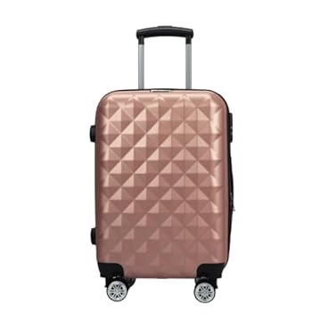 Mala de Viagem de Bordo Pequena 10Kg em ABS Rodinhas 360º Cadeado Integrado Multmaxx (Rose)