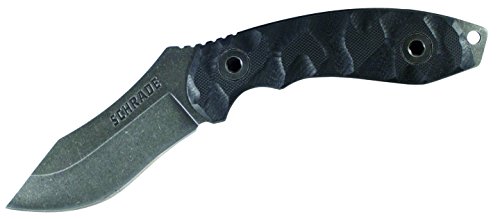 Schrade SCHF23 Full Tang Clip Point Re-Curve Fixed Blade G-10 Handle