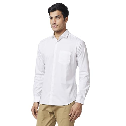 Image of Park Avenue Men's Pure Cotton Print Pattern Slim Fit Cut Away Collar Full Sleeve Casual Shirt