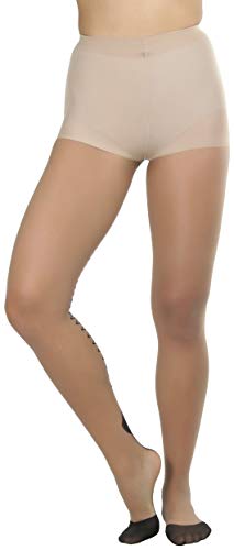 Image of ToBeInStyle Women's Classic Cuban Heel Contrast Backseam Sheers Pantyhose