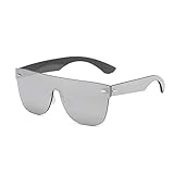 2020 VentiVenti Rimless Sunglasses For Women Men One Piece Square Oversize Mirror Lens Anti...