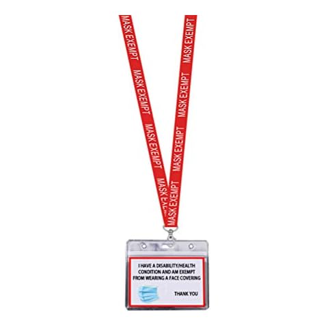 Bestice ID Card Holder,Face Mask Exemption Travel ID Card, for ID Holder Keychain with Detachable Clip ID Holder ID Holder with Lanyard Cover