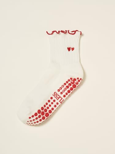 Image of Shapes Studio Half Calf Grip Socks, Cute Fruit Pilates Socks, Ruffle Socks, Non-Slip for Barre Yoga
