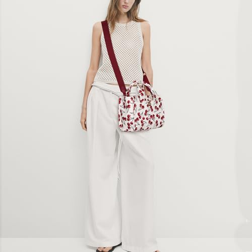 Bolso Tote pequeño para mujeres HiTotes color cereza miniatura 3