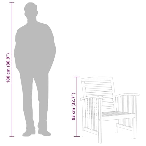 vidaXL 2X Madera Maciza de Acacia Sillas de Jardín Asiento Mobiliario Muebles Cocina Hogar Restaurante Comedor Exterior con Respaldo - imagen 4