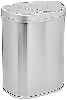 Amazon Basics Automatic Hands-Free Stainless Steel Trash Can, 70L, 3 Compartments