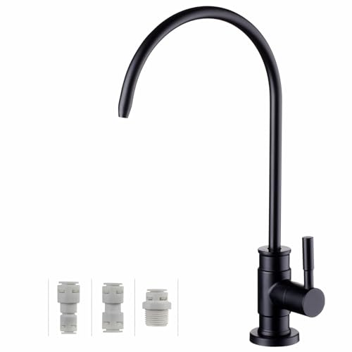 Drinking Water Faucet Matte Black, Wellup Reverse Osmosis for Non Air Gap RO Filtration System, Leadless Stainless Steel Kitchen Filter RO for Kitchen Bar Sink