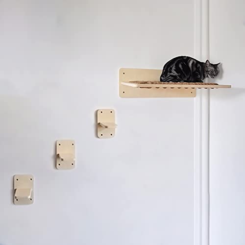 LSHQBD Katzenbett, Katzen Kletterwand-Set, Platzsparende Stabile Katzenkletterwand-treppe für Kätzchen Zum Klettern, Spielen und Schlafen (Size : A4) Cover