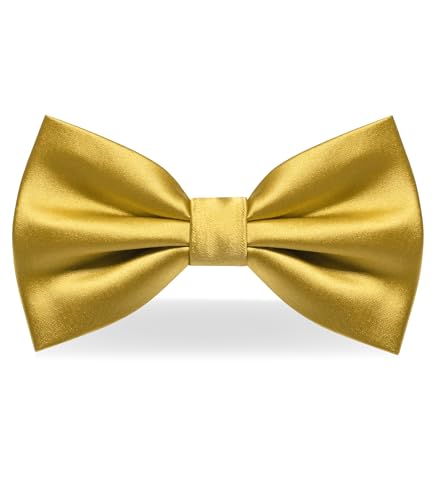 RBOCOTT Gold Bow Tie Adjustable Bowtie for Men Wedding Party(30)