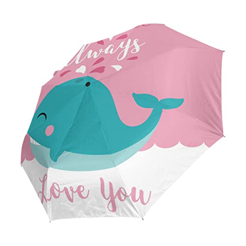 Parapluie pliable automatique baleine et poisson mignon pour enfants et adultes