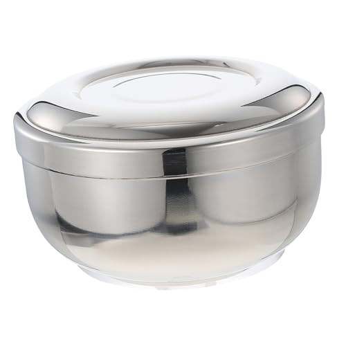 VICASKY 1Pc Stainless Steel Simple Shaving Bubble Bowl with Lid Practical Foaming Container for Men Durable Shaving Soap Holder for Traditional Wet Shaving