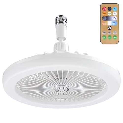 Ventilador de techo con luces LED y control remoto casquillo E27 blanco