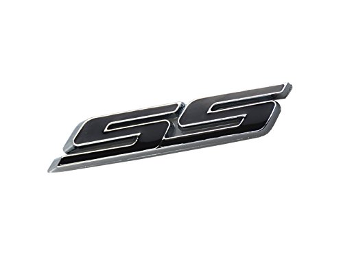 Image of Aimoll 2pcs SS Emblems ABS Sticker 3D Logo for Impala Cobalt Camaro 2010 2011 2012 2013 2014 2015 2016 2017. (Chrome Black)