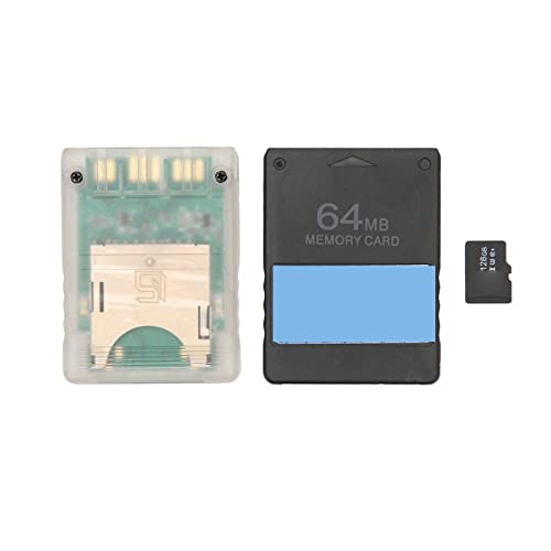 Adaptador de Lector de Tarjetas TF PS2 MX4SIO SIO2SD con Tarjeta TF 128G, Tarjeta de Memoria FMCB...