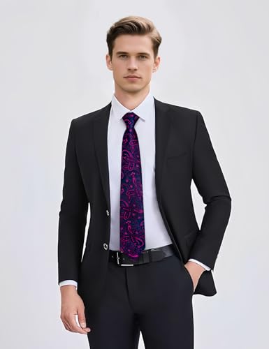 Image of YourTies Paisley Men's Necktie Woven Silk Floral Ties for Men Designer Formal Business Party Wedding