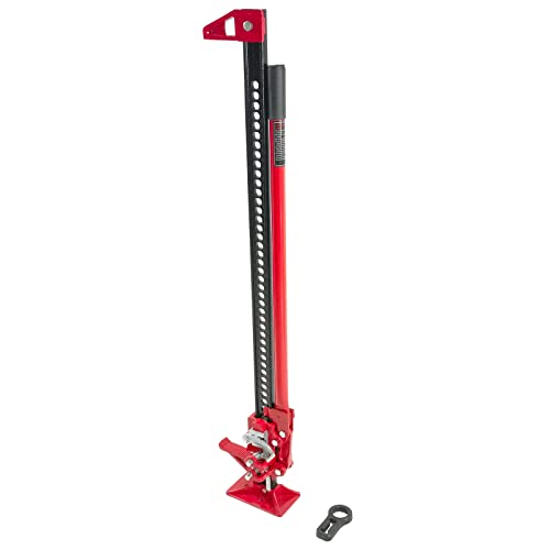 Farm Jack, High Lift Tire Jack, 48''(Inches) Ratcheting Off Road Jack, 6000lbs/3Ton Capacity, Tall Jack Stands for Lifted Trucks, Red
