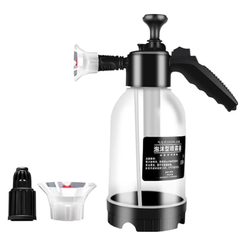 GTFYUDGH 2L Cannone Per Autolavaggio, 12,5×12,5×33cm Spruzzatore A Pompa Da Giardino Portatile, Nebulizzatore Schiumogeno, Spruzzatore Pressione A Pompa Manuale Per Lavaggio Auto, Irrigazione Piante