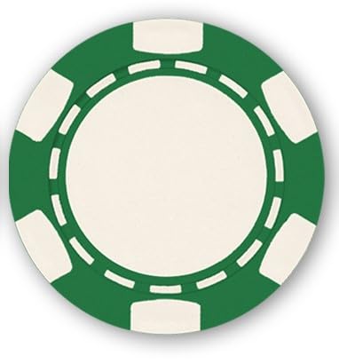DA VINCI 6 Spot Clay Composite 11.5 gram Poker Chips, 100 Blank Chips for Direct UV Print or Hot Stamp (Green)
