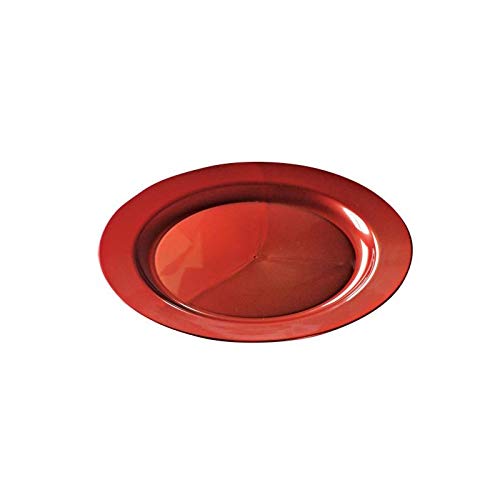12 platos de plástico desechables, color rojo Adiserve-Juego de 19 cm