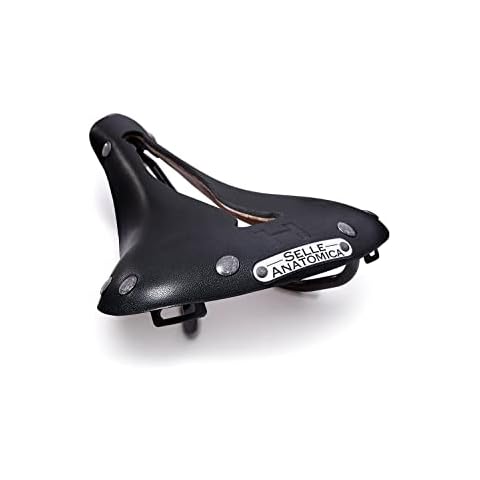 Selle Anatomica H1 Leather Bike Saddle for Comfortable Racing Long and Short Distances Black Gunmetal Cover