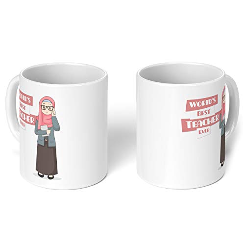 1 Mug - "Best Teacher Ever" Teachers Mug - Perfect for your cuppa Coffee, Tea, Karak, Milk, Cocoa or whatever Hot or Cold Beverage you Drink! - 11 Oz - White Colour