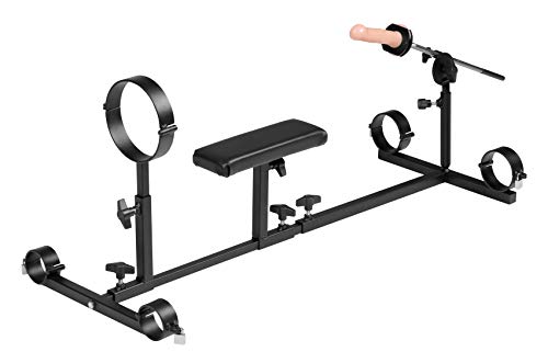 Strict Leather Stockade Sex Machine With Chest Pad And Dildo Rod #TOP10