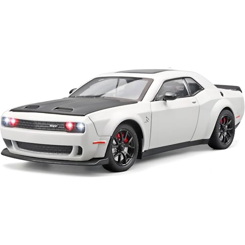 Image of Dodge Challenger Toy Car 1:24 Scale Hellcat Collection Diecast Metal Toy Model Car for Kids - Pull Back Mechanism