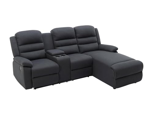 Vente-unique-Ecksofa Relaxsofa - Ecke Rechts - Stoff - Anthrazit...
