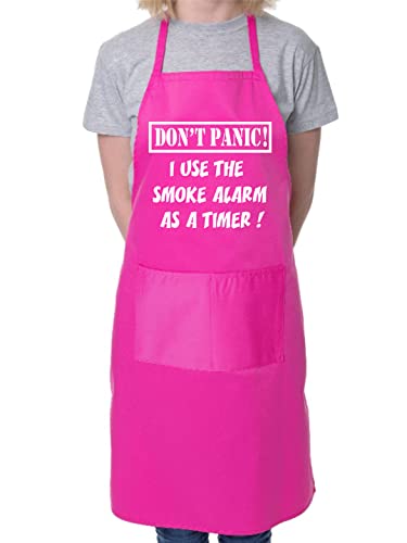 Don't Panic Funny BBQ Cooking - Delantal de cocina, rosa, Taille unique Cover