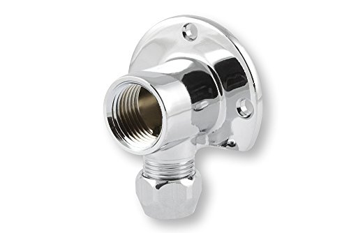 derClou24 5008013010 Messing Wandscheibe verchromt (Deckenwinkel) für 1/2 Zoll Ventile, Quetschanschluss 10mm f.Kupferrohr