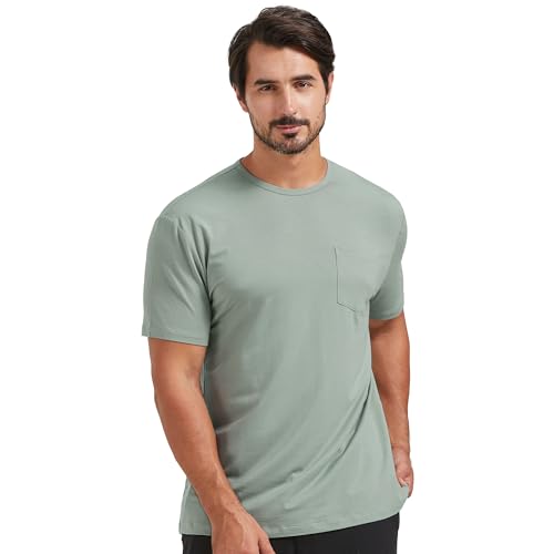 netdraw men39s ultra soft bamboo viscose pocket t-shirt classic fit lightweight cooling short sleeve casual basic shirt