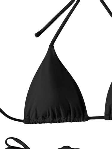 Women's Floral Appliques Cute Bathing Suit High Waisted Triangle Tie Side Swimsuit Bikini Set3