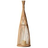 Rattan Designed Bamboo LED Lantern Lamp Battery Powered for Indoor and Outdoor