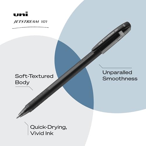 Image of uniball Jetstream 101 Ballpoint Pens, Medium Point (1.0mm), Black, 12 Pack