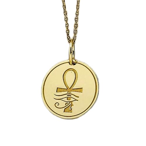 Collier œil d'Égypte pendentif symbolique en argent plaqué or, un cadeau mixte inoubliable