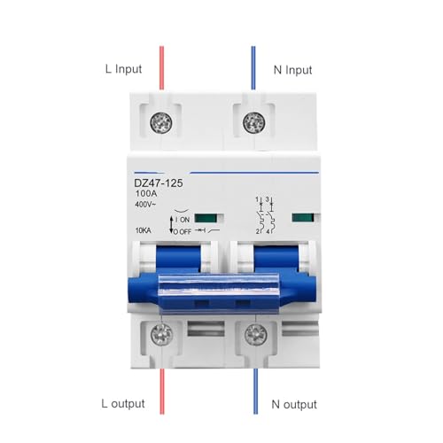 Disyuntor de CA 2P 80A para control de cortocircuitos en carril DIN de 240V 4