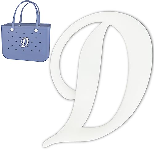 TOYORK Letter Charms for Bog Bag,Decorative Alphabet Bogg Bag Accessories Lettering Insert Charm Compatible with Bogg Bag Original Models,Charms for Rubber Beach Tote Bag White D
